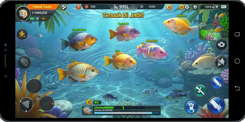 Tampilan screenshot utama 99SL menampilkan aksi menembak ikan yang seru.