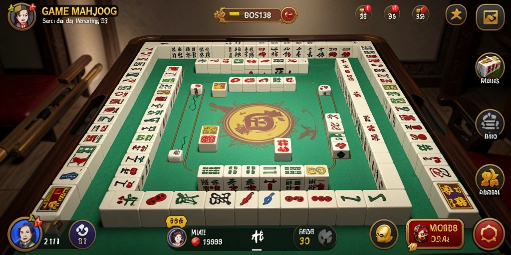 Screenshot gameplay BOS138 yang menampilkan tantangan Mahjong.