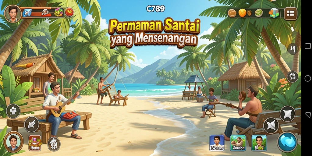 Tampilan gameplay C789 yang cerah dan mengasyikkan.