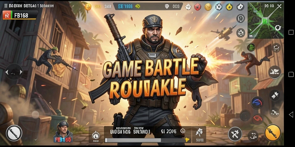 Gameplay FB168 yang mendebarkan dalam arena Battle Royale.