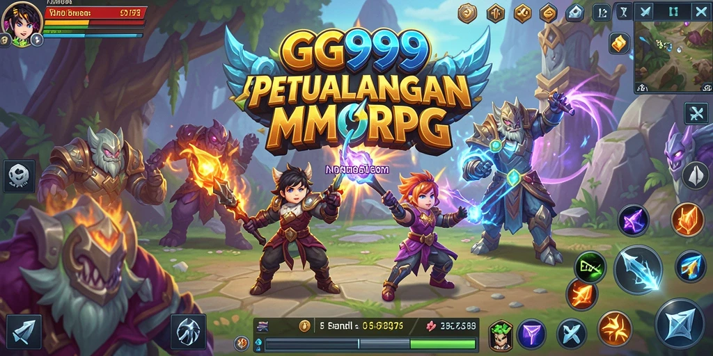 Tampilan gameplay GG999 yang menampilkan aksi seru dalam dunia MMORPG.