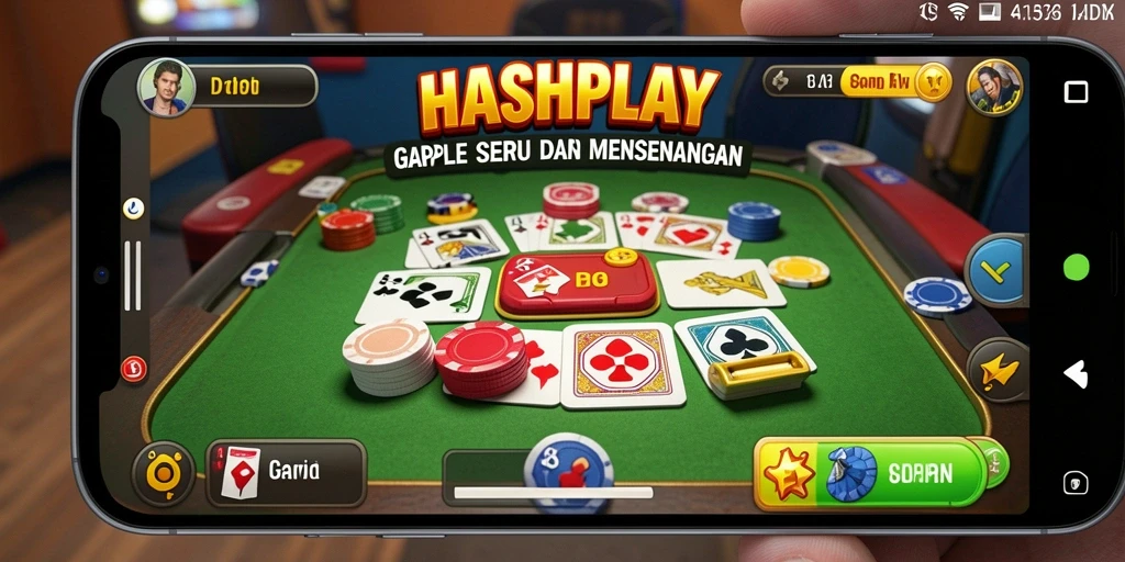 Tampilan gameplay seru dari HASHPLAY yang menampilkan momen seru Gaple.
