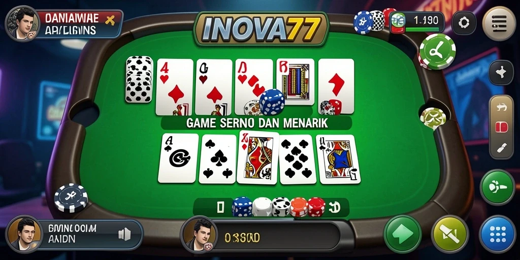 Tampilan gameplay seru dari INOVA77 dalam bermain Domino.