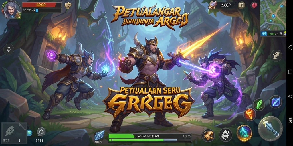 Screenshot gameplay S9S9 yang menampilkan aksi perang seru.