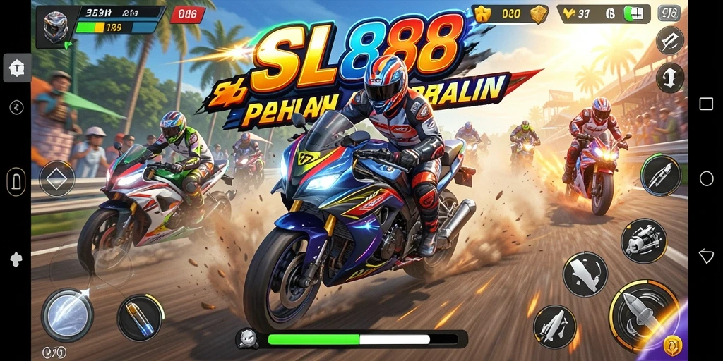 Gameplay balapan motor yang menegangkan dan seru.