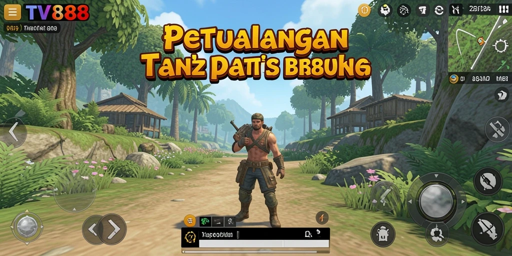Tangkapan layar menampilkan aksi seru dalam dunia Open World TV888.
