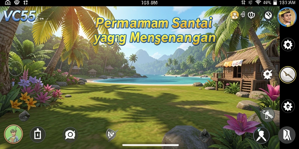 Tangkapan layar gameplay VC55, menampilkan momen seru permainan santai.