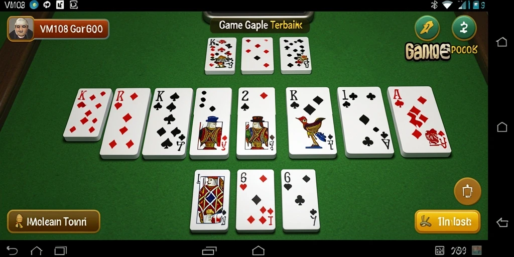 Screenshot gameplay VM108 menunjukkan suasana seru permainan Gaple.