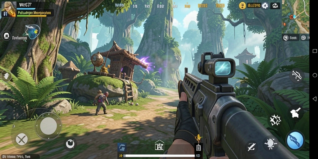 Screenshot utama W67 menampilkan aksi mendebarkan dalam game TPS.